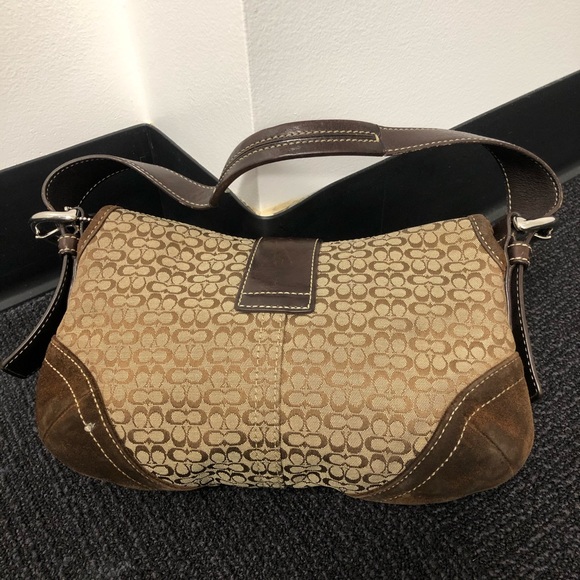Coach Signature Jacquard & Suede Soho Flap Purse - Picture 3 of 6